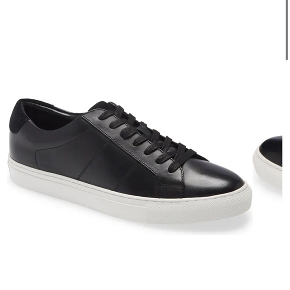 Nordstrom Other - NORDSTROM Leather Black Sleek Lace Up Low Top Sneaker